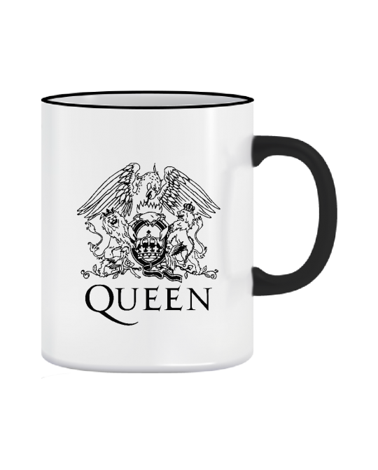 puodelis Queen vienspalvis logo puodelis Queen vienspalvis logo
